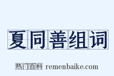 夏同善组词是什么意思的图片